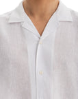 White Cuban Linen Shirt Short Sleeve