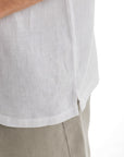 White Cuban Linen Shirt Short Sleeve