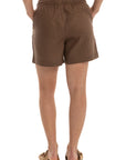 Women's Brown Linen Shorts