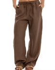 Women's Brown Linen Pants
