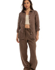 Women's Brown Linen Pants