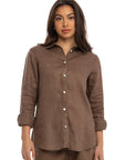 Women's Brown Linen Shirt