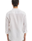 White Semi Collar Linen Shirt