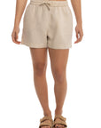 Women's Beige Linen Shorts