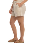 Women's Beige Linen Shorts