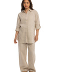 Women's Beige Linen Cover Up
