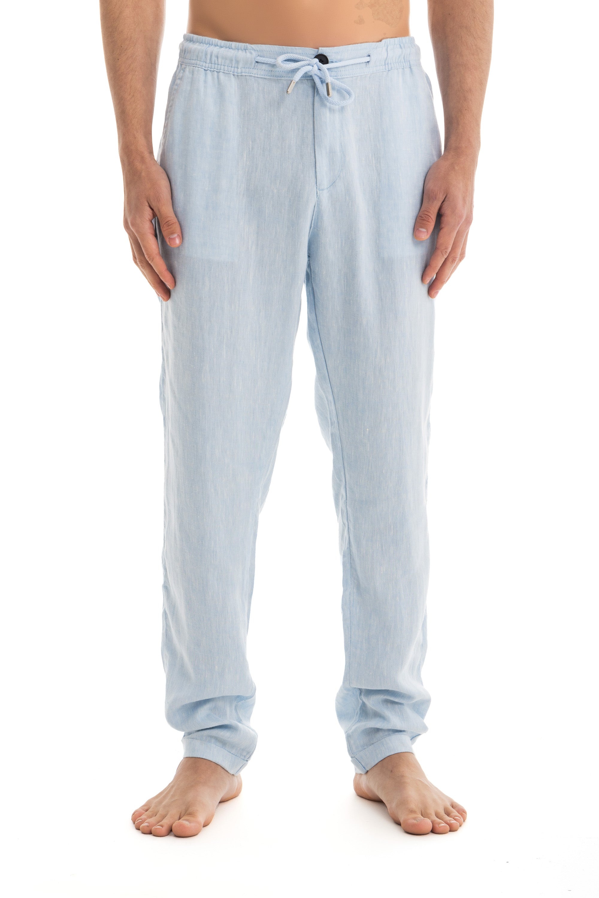 Men's Sky Blue Linen Pants