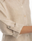 Women's Beige Linen Cover Up