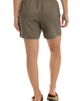 Women's Olive Linen Shorts
