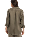 Women's Olive Linen Shirt