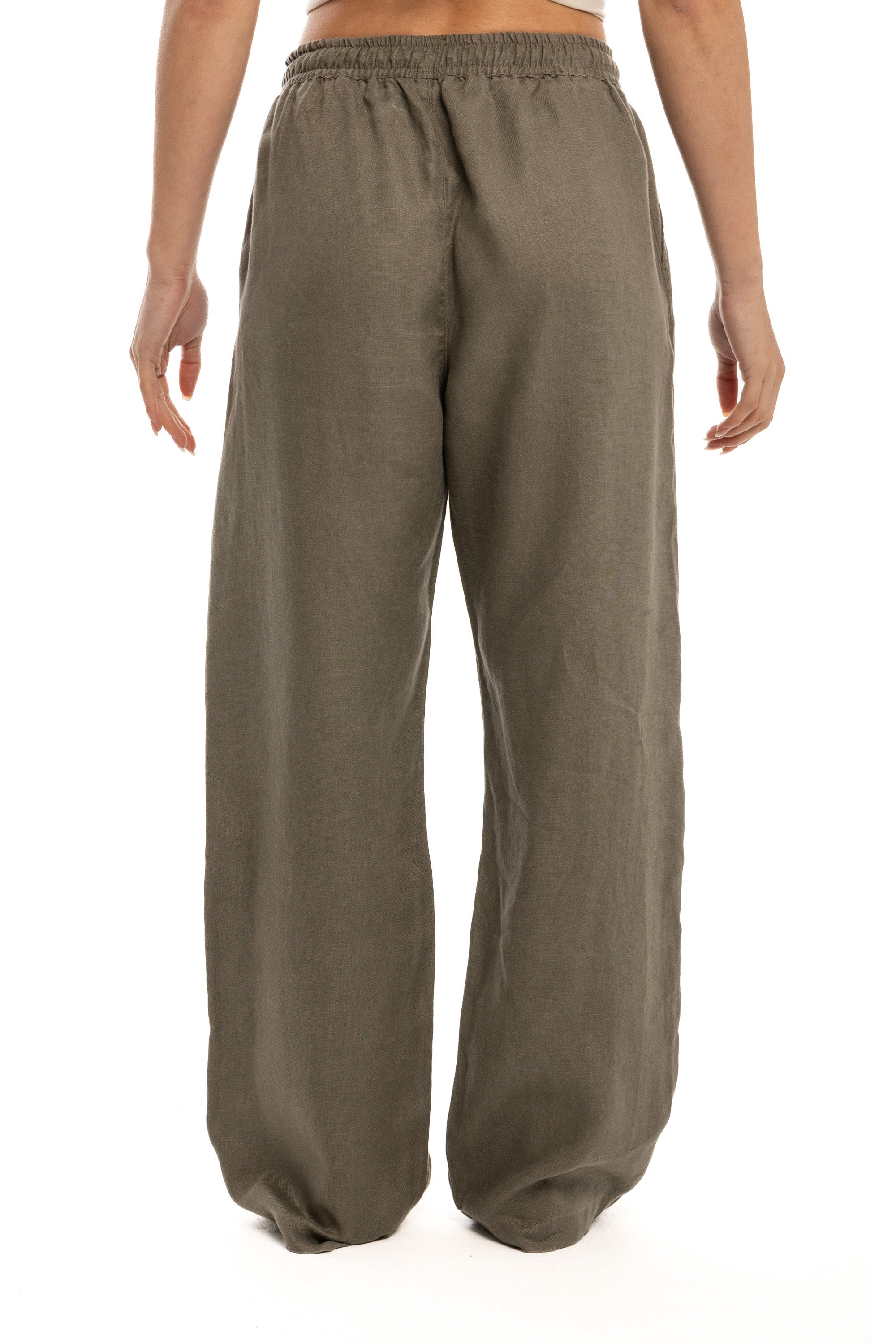 Women's Olive Linen Pants