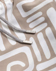 Beige Abstract Swim Shorts