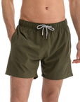 Solid Olive Swim Shorts (4 Way Stretch)