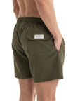 Solid Olive Swim Shorts (4 Way Stretch)