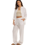 Women's White Linen Pants
