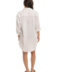 Women's White Linen Cover Up