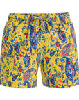 Yellow Paisley Swim Shorts
