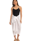 White Cotton Crinkle Sarong Wrap