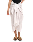 White Cotton Crinkle Sarong Wrap