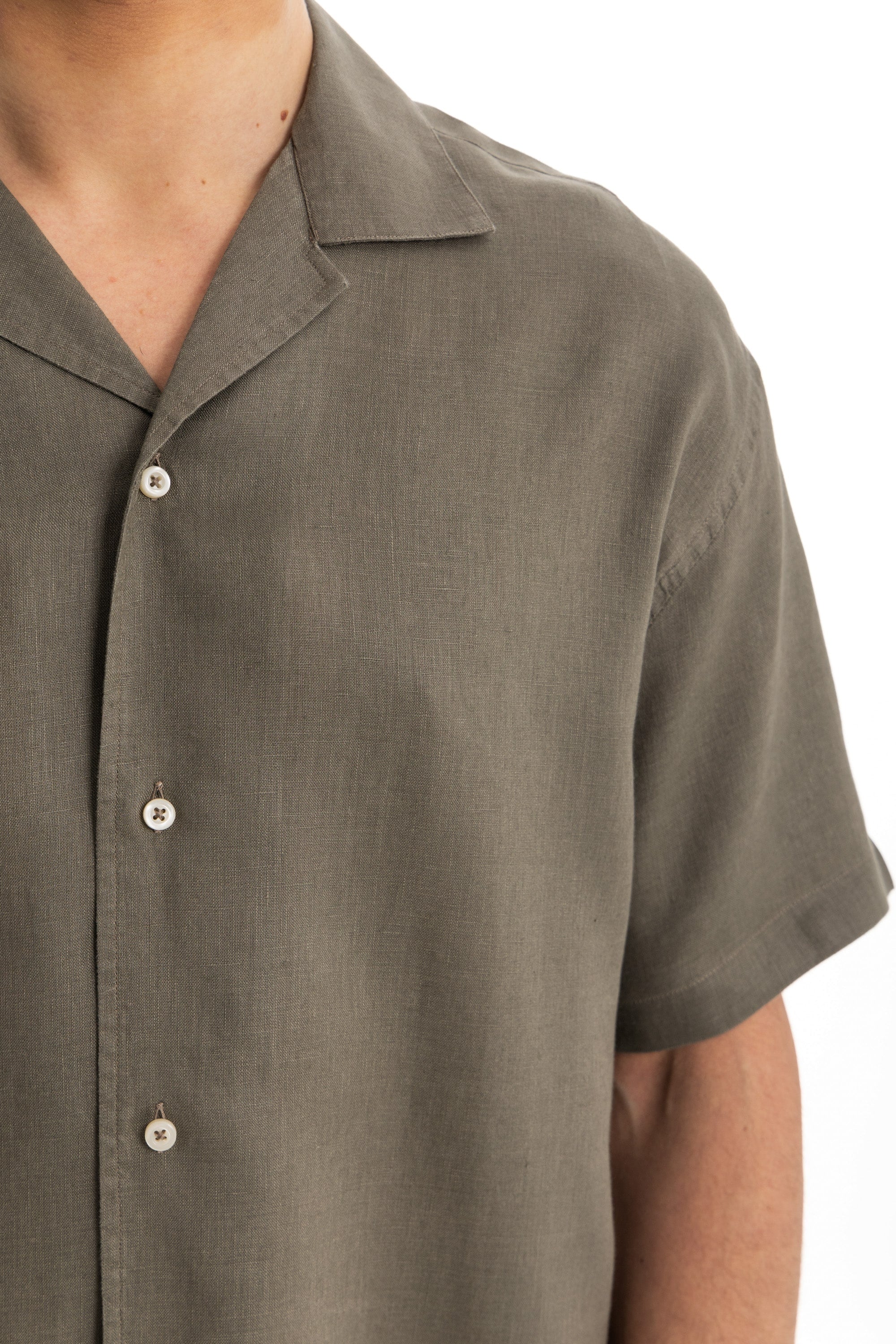 Taupe Cuban Linen Shirt