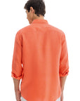 Men's Coral Linen Shirt