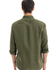 Men's Olive Linen Shirt