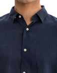 Men's Navy Linen Shirt