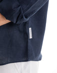 Men's Navy Linen Shirt
