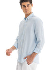 Men's Sky Blue Linen Shirt