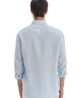 Men's Sky Blue Linen Shirt