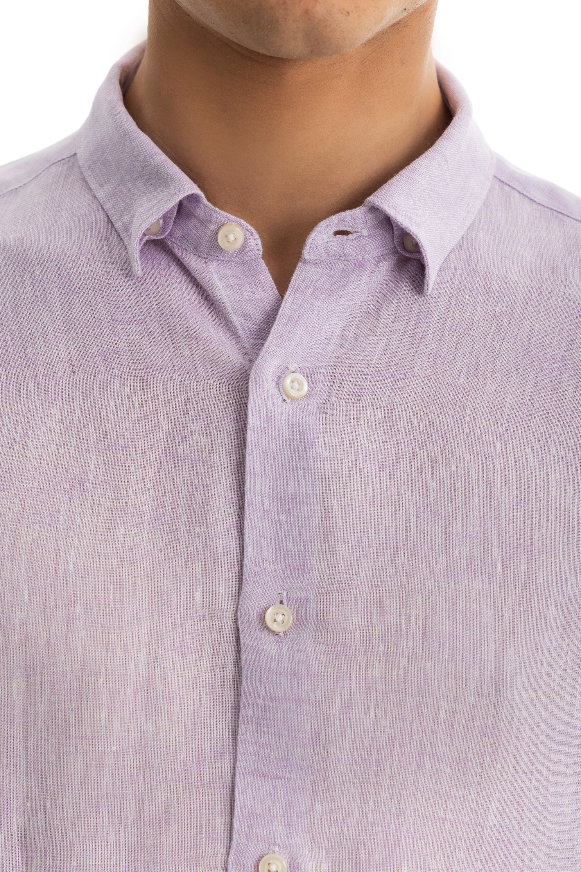 Men's Lilac Linen Shirt