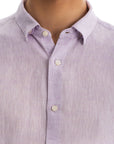 Men's Lilac Linen Shirt