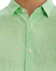 Men's Apple Green Linen Shirt