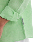 Men's Apple Green Linen Shirt