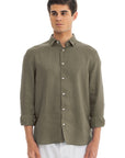 Men`s Taupe Linen Shirt