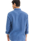 Men's Cobalt Blue Linen Shirt
