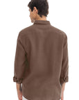 Men's Brown Linen Shirt