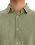 Men's Pistachio Linen Shirt