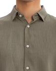 Men`s Taupe Linen Shirt