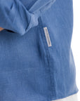 Men's Cobalt Blue Linen Shirt