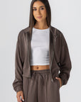 Mocha Modal Zipper Jacket