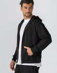 Black French Terry Zip Up Hoodie