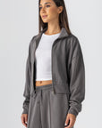 Space Grey Modal Zipper Jacket