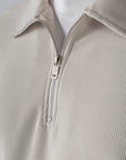 Off-White Textured Quarter Zipper