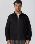 Black Gabardine Zipper Jacket