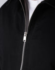 Black Gabardine Zipper Jacket