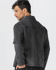 Dark Grey Wool Button Jacket