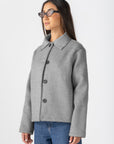 Women's Grey Wool Button Jacket