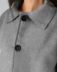 Women's Grey Wool Button Jacket