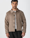 Brown Wool Button Jacket